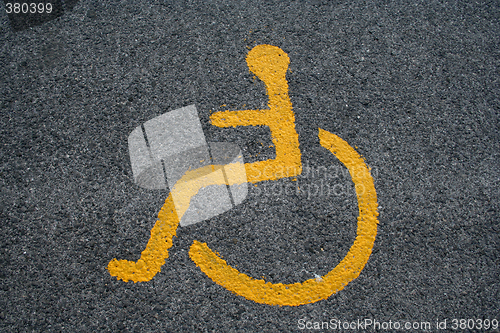 Image of Yellow Sign For Disabled Parking