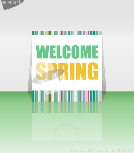 Image of Welcome Spring Holiday Card. Welcome Spring Vector. Welcome Spring background. Spring Holiday Graphic. Welcome Spring Art. Spring Holiday Drawing