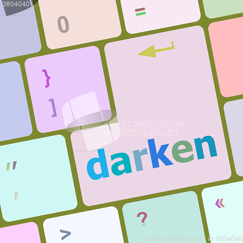 Image of darken word on computer keyboard key vector illustration
