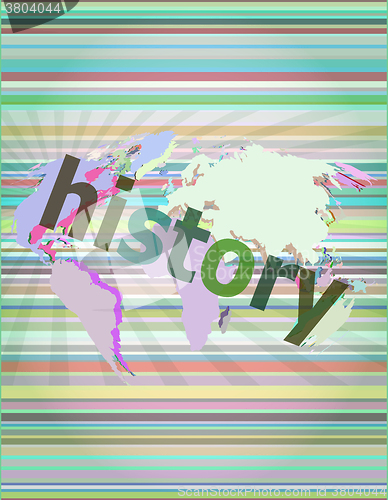 Image of Time concept: history on digital background vector illustration