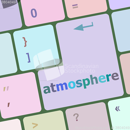 Image of Keyboard with enter button, atmosphere word on it vector illustration