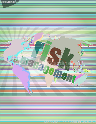 Image of Management concept: words Risk management on digital screen vector illustration