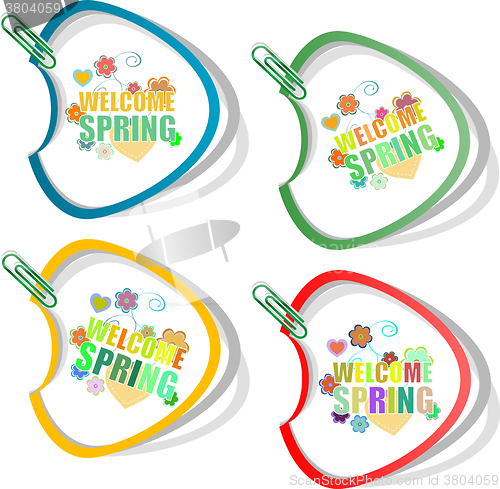 Image of Welcome Spring Holiday Card. Welcome Spring Vector. Welcome Spring background. Spring Holiday Graphic. Welcome Spring Art. Spring Holiday Drawing