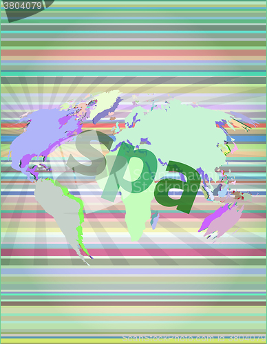 Image of words spa on digital touch screen background vector illustration