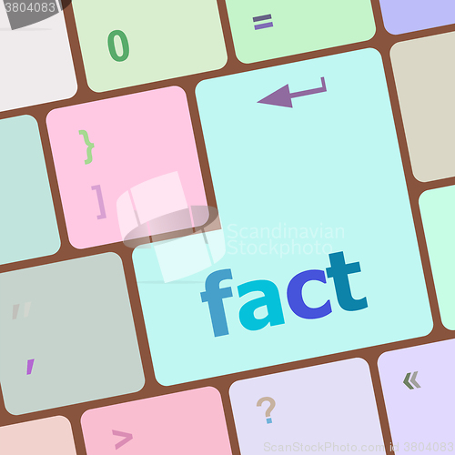 Image of fact button on keyboard - business concept, raster vector illustration
