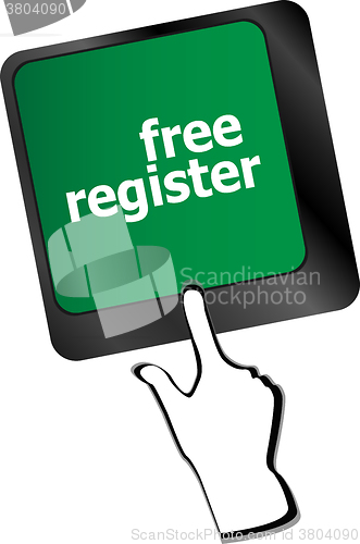 Image of free register computer key showing internet login