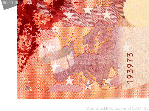 Image of New ten euro banknote, close-up