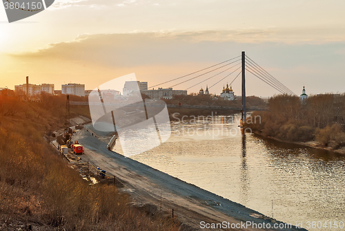 Image of Construction of pedestrian quay in Tyumen