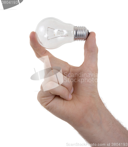 Image of Hand holding an light bulb 