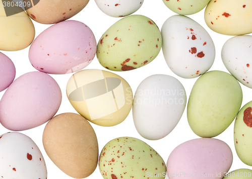 Image of Assorted colorful chocolate easter eggs isolated