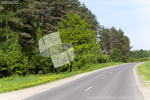 Image of asphalt road . spring