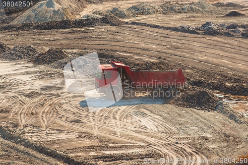 Image of Excavation site with construction machine