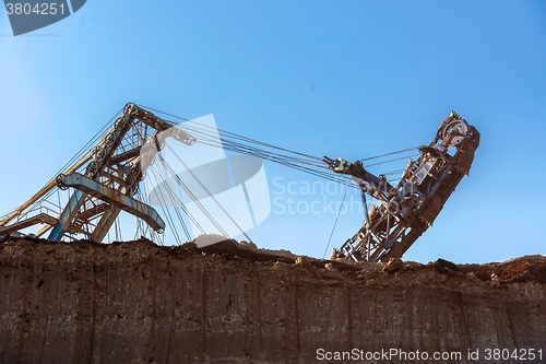 Image of Large excavator machine in the mine