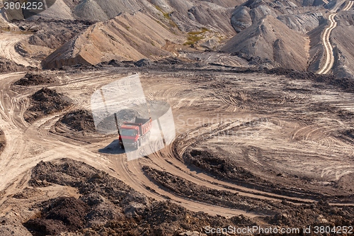 Image of Excavation site with construction machine