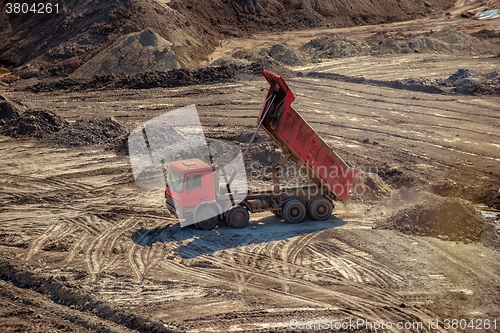 Image of Excavation site with construction machine