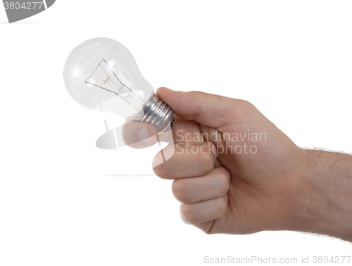 Image of Hand holding an light bulb 