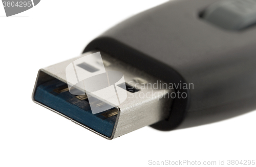 Image of Black USB memory stick isolated