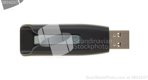 Image of Black USB memory stick isolated