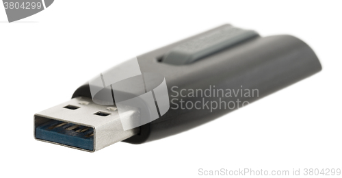 Image of Black USB memory stick isolated