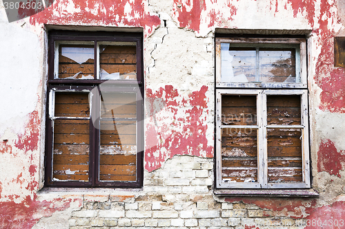 Image of windows in an abandoned building  