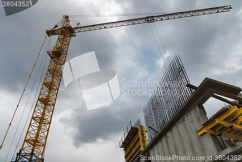 Image of Crane on construction site. Tyumen. Russia