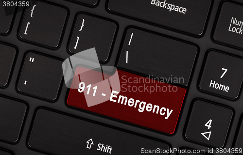 Image of Red enter button written emergency