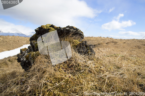 Image of Basalt stones at the cave near Vik, Iceland