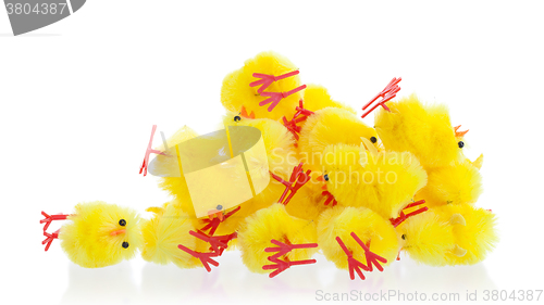 Image of Abundance of easter chicks, selective focus