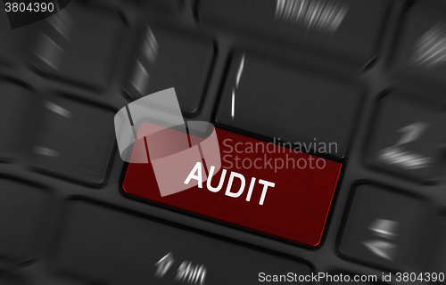 Image of Audit text on red keyboard button