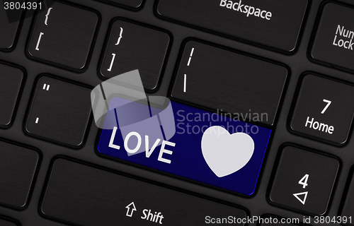 Image of Blue love and heart button