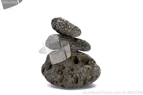 Image of Black strange rock isolated on white