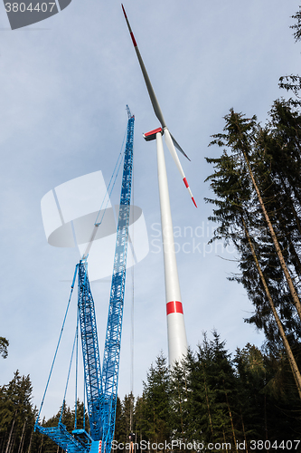 Image of Construction of a wind turbine