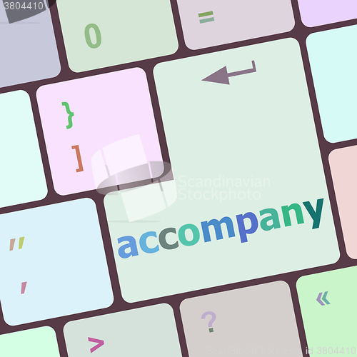 Image of accompany button on the keyboard close-up vector illustration