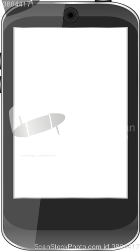 Image of Black smartphone isolated on white background vector illustration