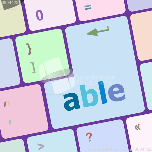 Image of Modern Computer Keyboard key with able text on it vector illustration