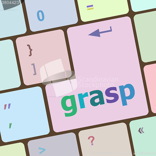 Image of Computer keyboard button with grasp button vector illustration