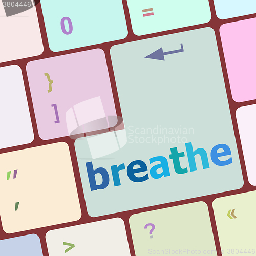 Image of breathe word on keyboard key vector illustration