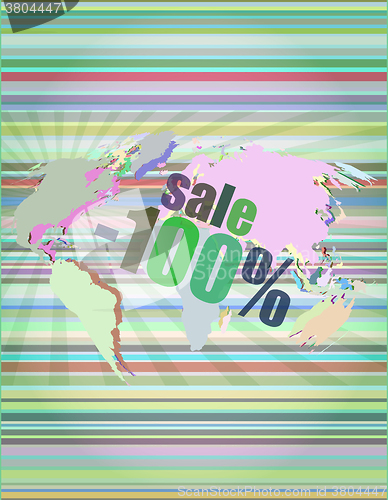 Image of sale percentage on business digital touch screen vector illustration