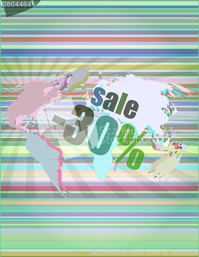 Image of Management concept: sale words on digital screen vector illustration