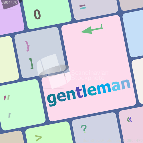 Image of gentleman button on computer pc keyboard key vector illustration