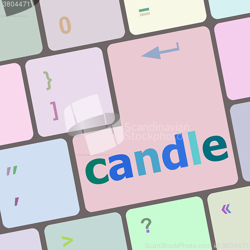 Image of candle key on computer keyboard keys button vector illustration