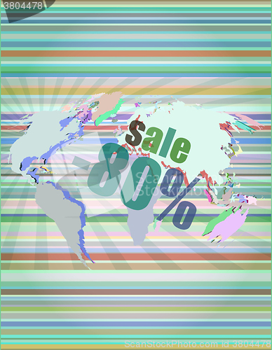 Image of Management concept: sale words on digital screen vector illustration