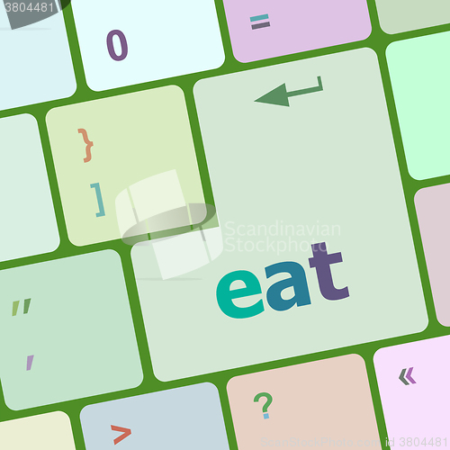 Image of eat button on computer pc keyboard key vector illustration