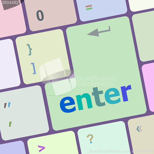 Image of enter button on computer pc keyboard key vector illustration