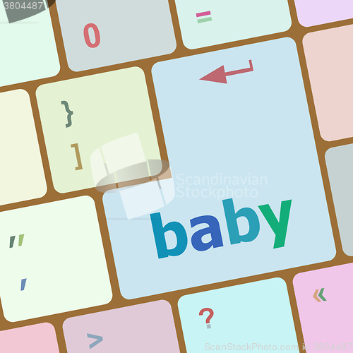 Image of Keyboard with baby word on computer button vector illustration