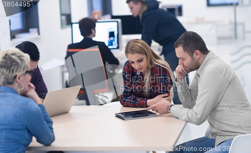 Image of startup business team on meeting at modern office