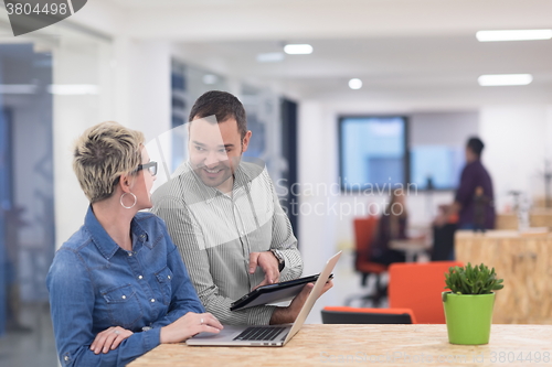 Image of startup business team on meeting at modern office