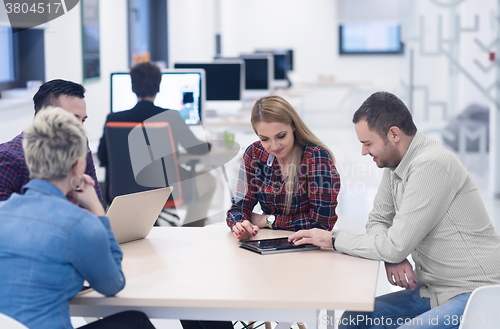 Image of startup business team on meeting at modern office