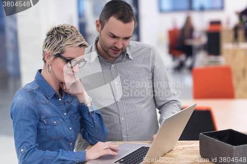 Image of startup business team on meeting at modern office