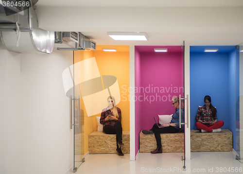 Image of group of business people in creative working  space